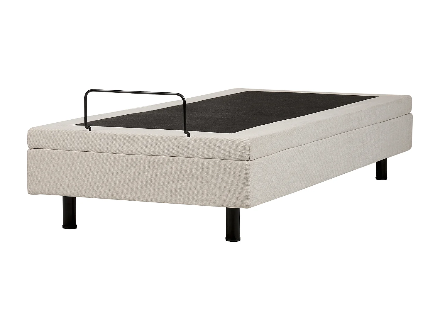 Lit réglable sans tête de lit Tissu CASTELLAN 90 x 200 cm Beige clair