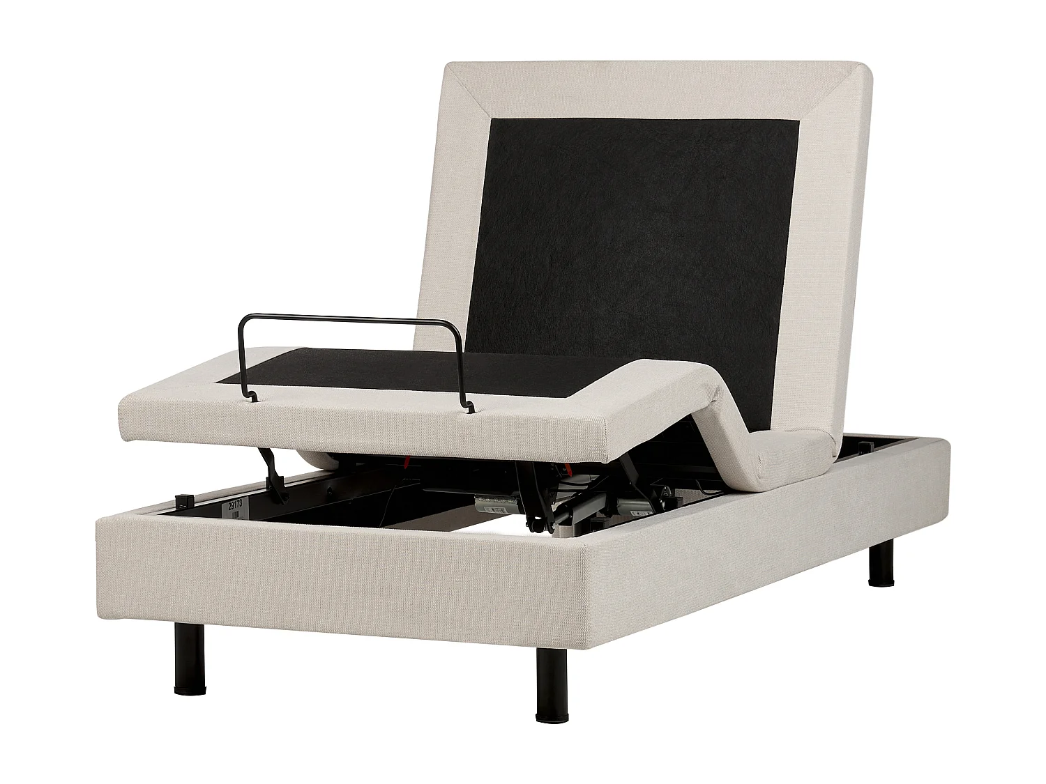 Lit réglable sans tête de lit Tissu CASTELLAN 90 x 200 cm Beige clair