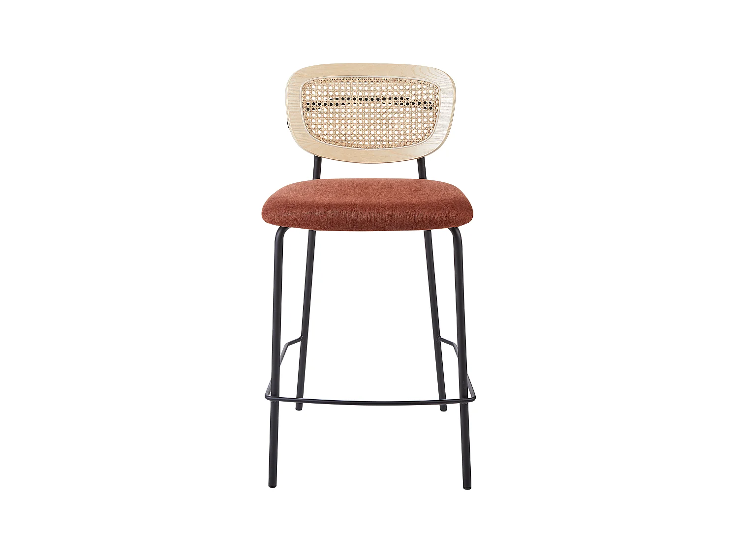 Lot de 2 chaises de bar MAYETTA Rotin Orange