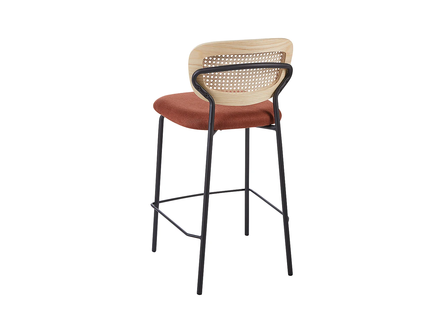 Lot de 2 chaises de bar MAYETTA Rotin Orange