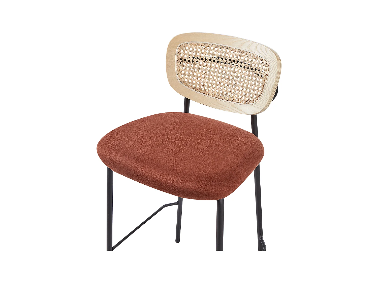 Lot de 2 chaises de bar MAYETTA Rotin Orange