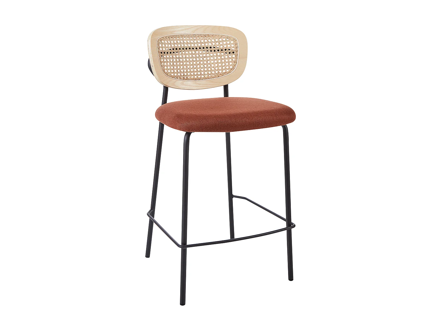 Lot de 2 chaises de bar MAYETTA Rotin Orange