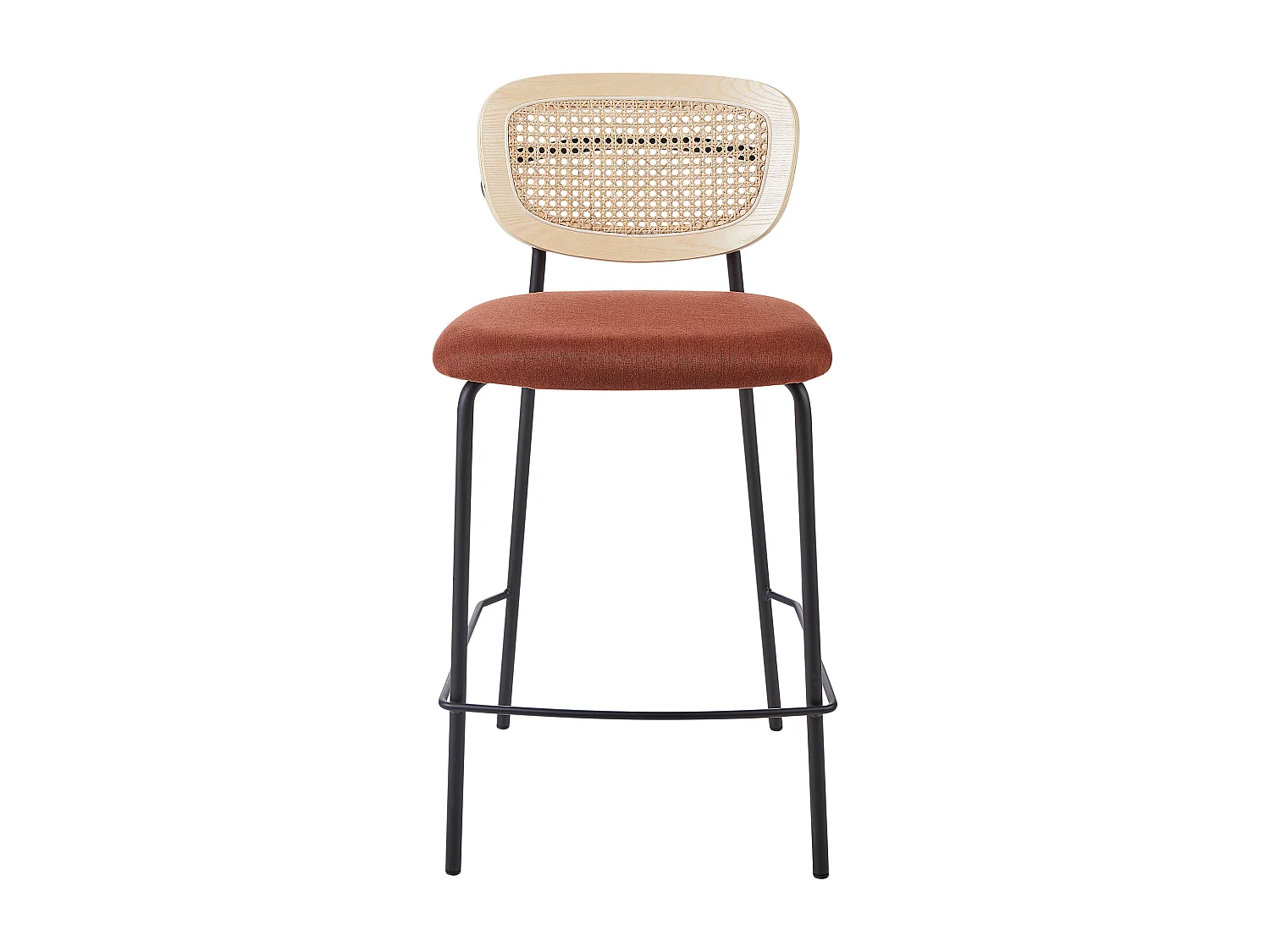 Lot de 2 chaises de bar MAYETTA Rotin Orange