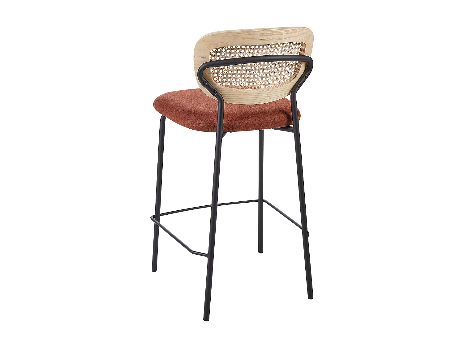 Lot de 2 chaises de bar MAYETTA Rotin Orange