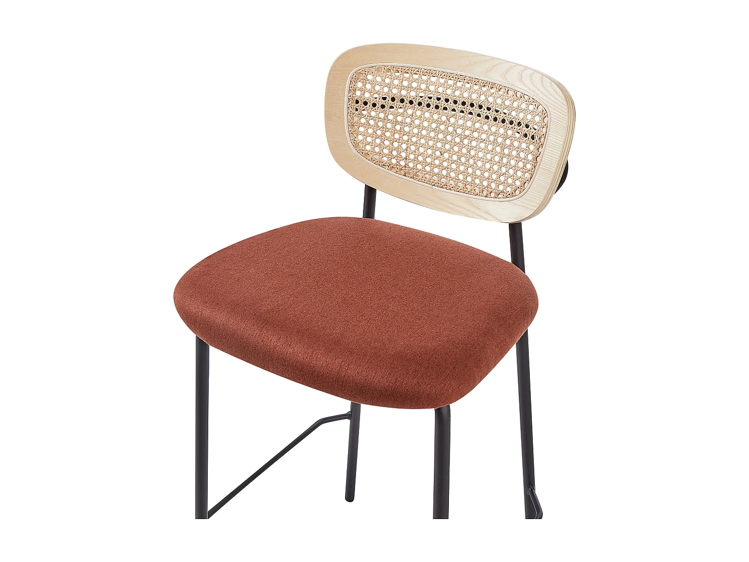 Lot de 2 chaises de bar MAYETTA Rotin Orange
