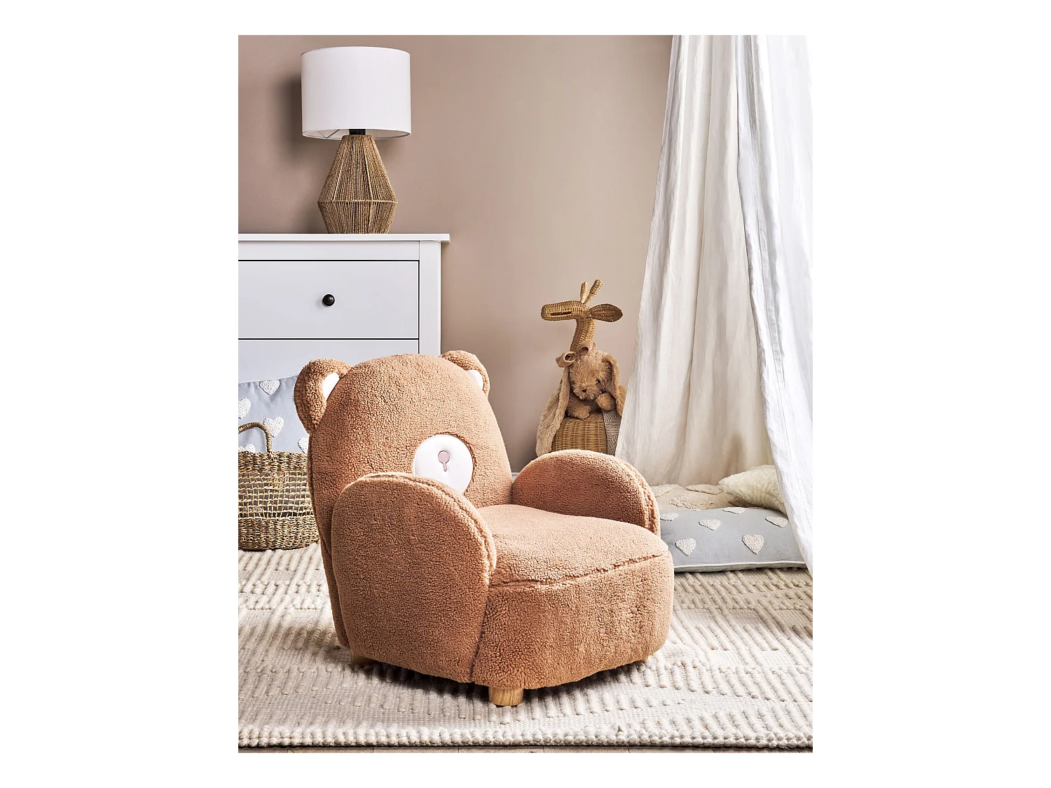 Fauteuil pour enfants Ours en peluche BOO Bouclé Marron