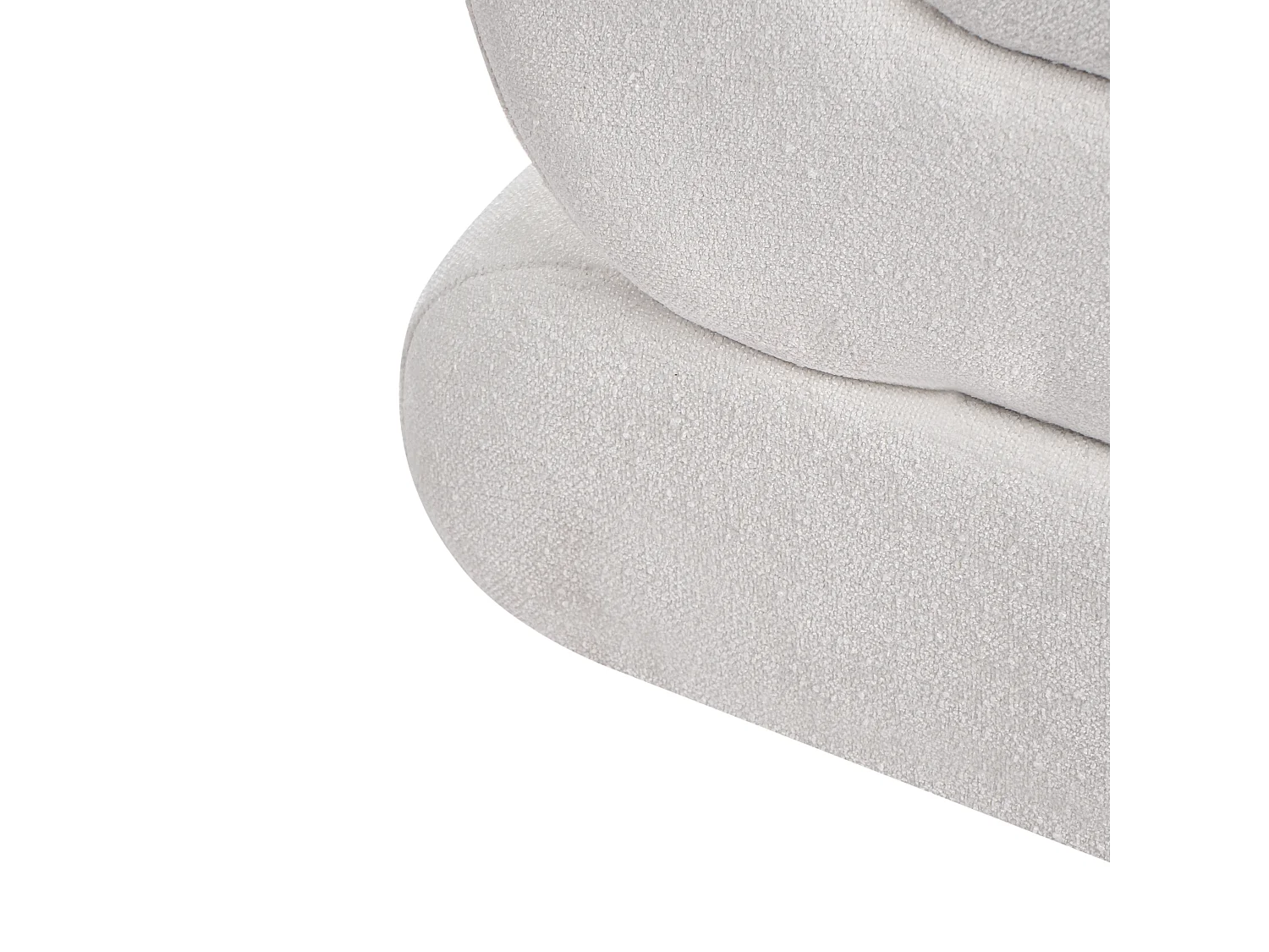 Pouf Chenille Stoffbezug creme weiß gepolstert S-Form modernes Design Arcadia