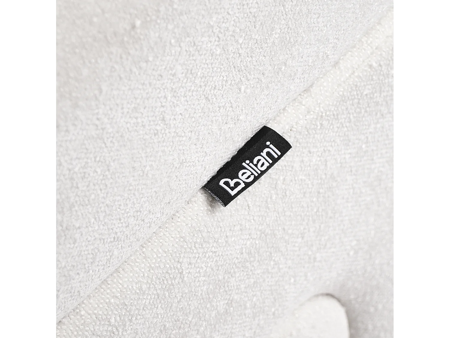 Pouf Chenille Stoffbezug creme weiß gepolstert S-Form modernes Design Arcadia