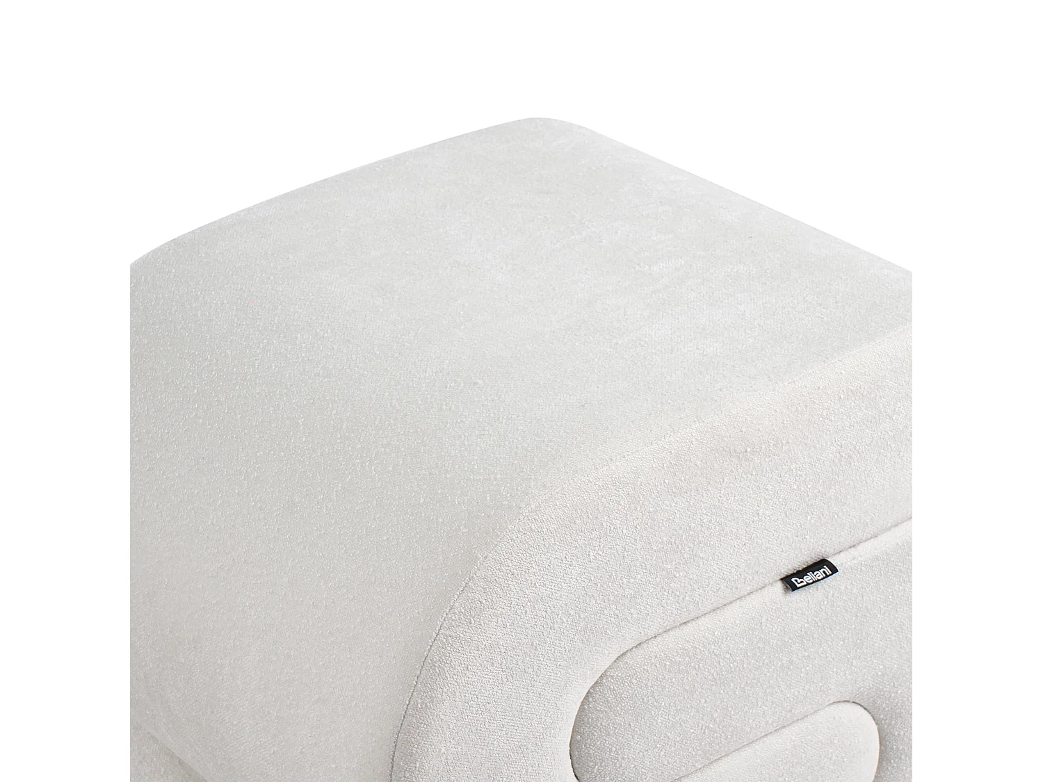 Pouf ARCADIA Tissu chenille Blanc cassé 45 cm 50 cm 48 cm