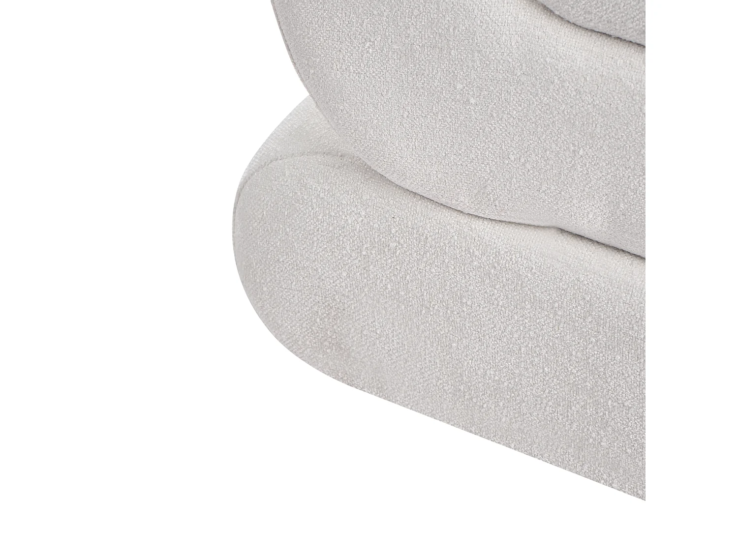 Pouf ARCADIA Tissu chenille Blanc cassé 45 cm 50 cm 48 cm