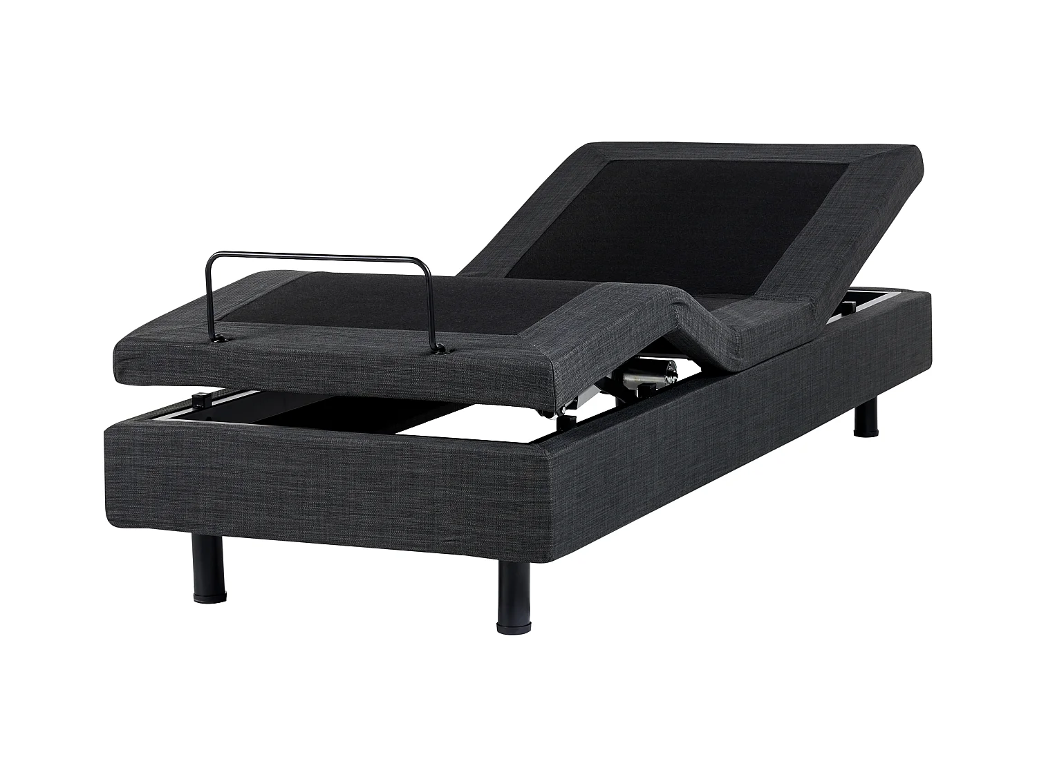 Lit réglable sans tête de lit Tissu DUKE 80 x 200 cm Gris foncé