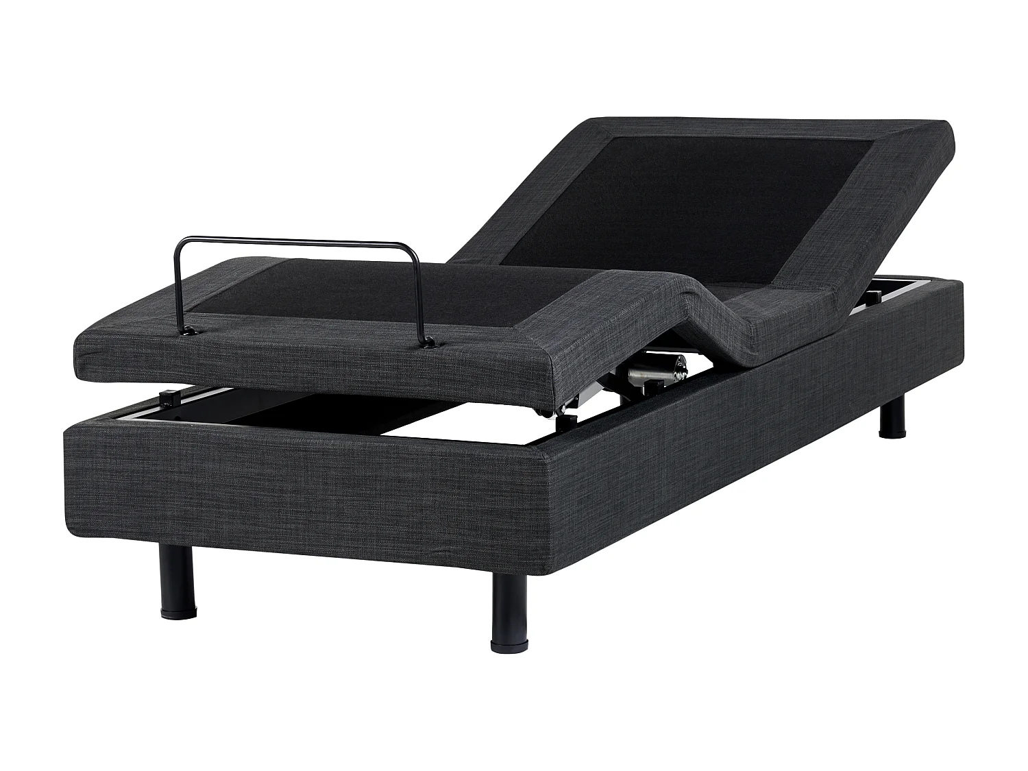 Lit réglable sans tête de lit Tissu DUKE 80 x 200 cm Gris foncé