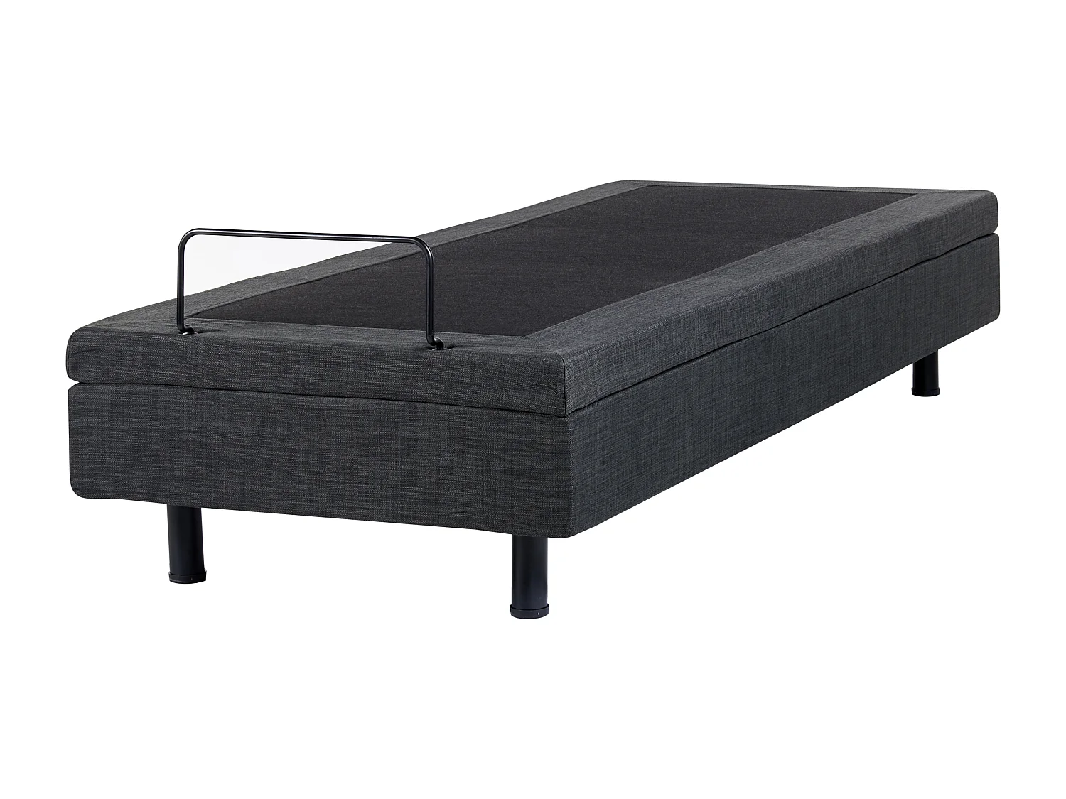 Verstellbares Bett ohne Kopfteil Stoff DUKE 80 x 200 cm Dunkelgrau