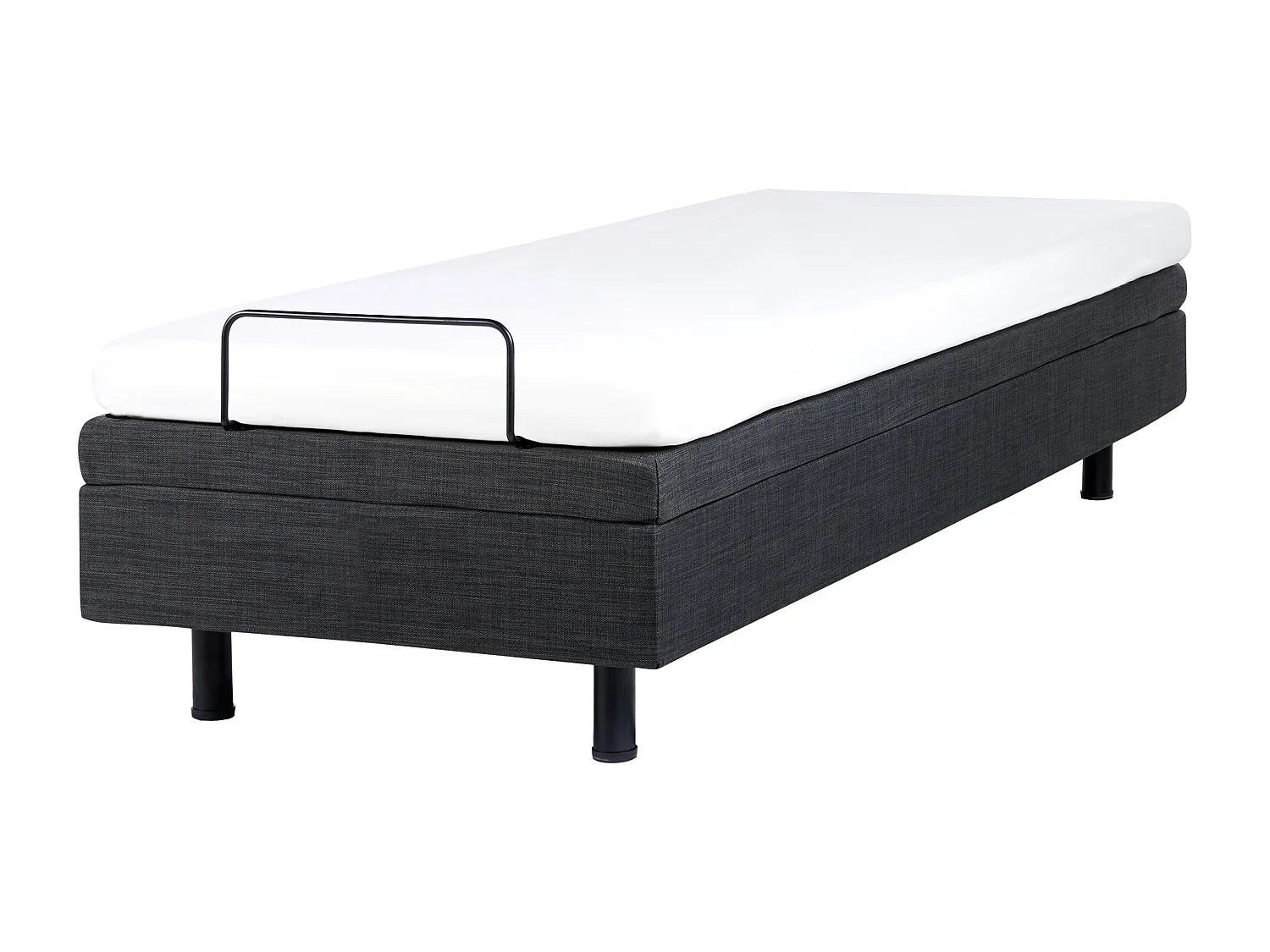 Verstellbares Bett ohne Kopfteil Stoff DUKE 80 x 200 cm Dunkelgrau