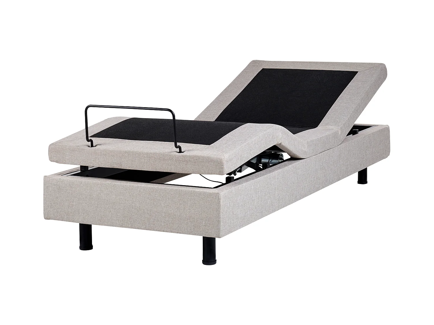 Lit réglable sans tête de lit Tissu DUKE 80 x 200 cm Beige