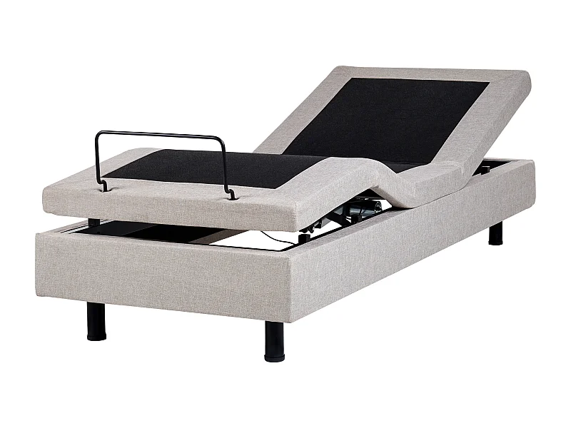 Lit réglable sans tête de lit Tissu DUKE 80 x 200 cm Beige