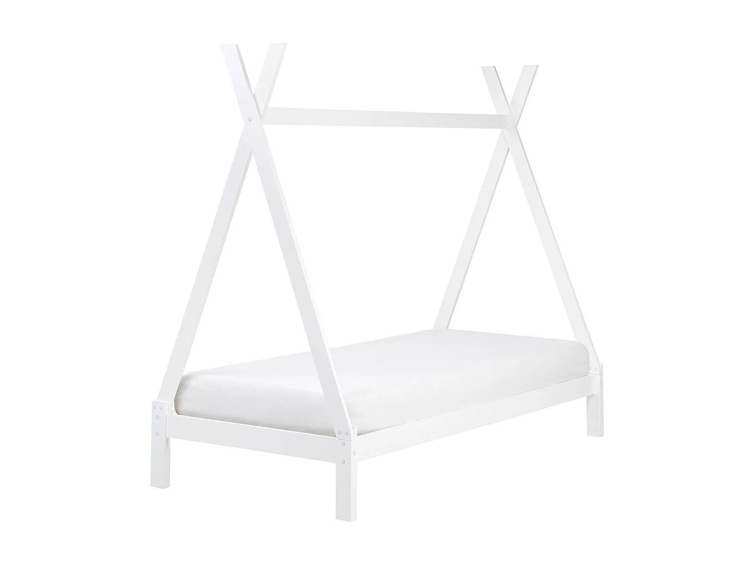 Cama tipi para crianças em madeira branca 90 x 200 cm DEVAY