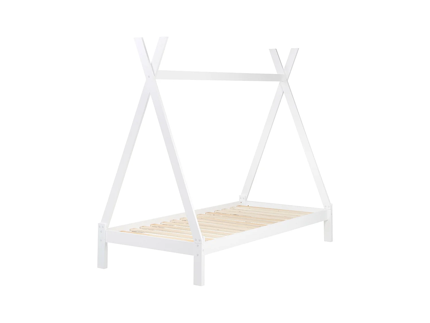 Cama tipi para crianças em madeira branca 90 x 200 cm DEVAY