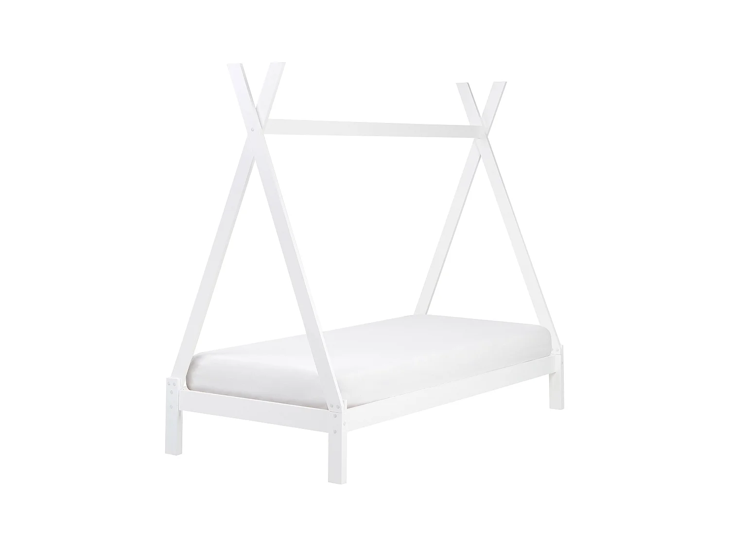Lit d'enfant Tipi Bois de pin DEVAY 90 x 200 cm Blanc