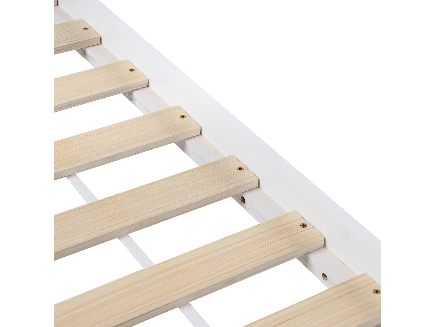 Tipi-Kinderbett Kiefernholz weiss Lattenrost 90 x 200 cm DEVAY