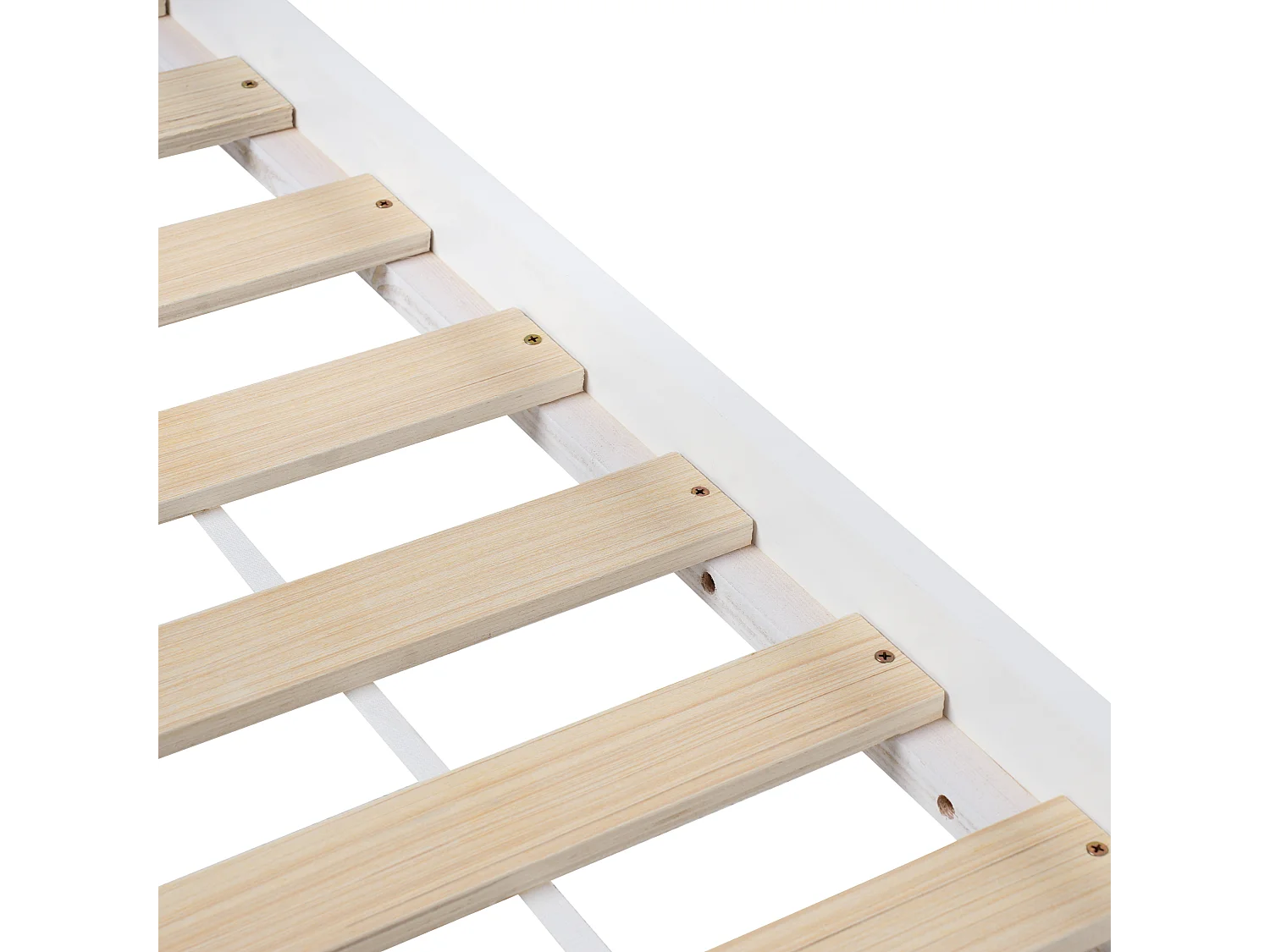 Tipi-Kinderbett Kiefernholz weiss Lattenrost 90 x 200 cm DEVAY