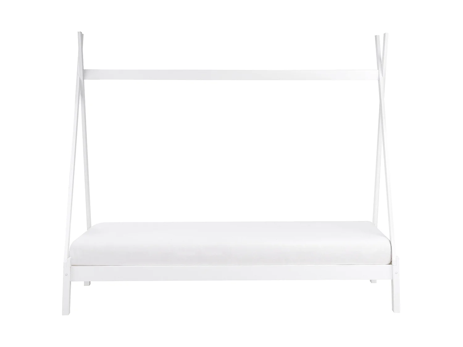 Kids Bed Teepee Pine Wood DEVAY 90 x 200 cm (EU Single) White