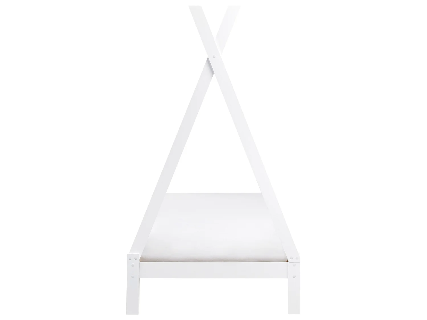 Kids Bed Teepee Pine Wood DEVAY 90 x 200 cm (EU Single) White