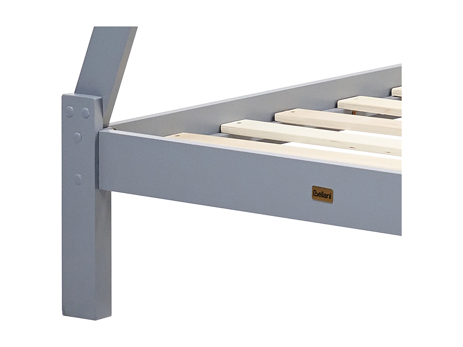 Tipi-Kinderbett Kiefernholz grau Lattenrost 90 x 200 cm DEVAY