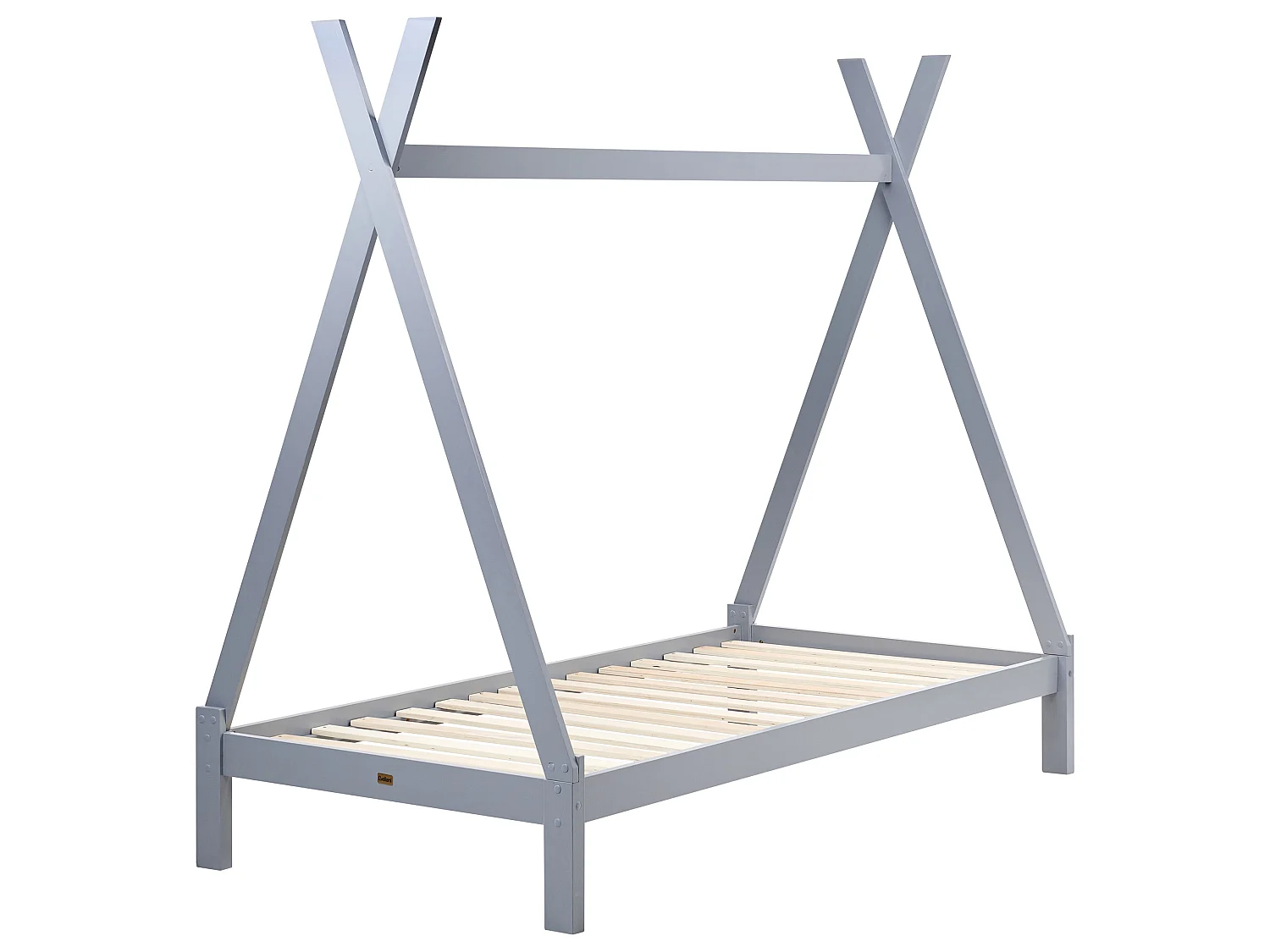 Lit enfant tipi en bois 90 x 200 cm gris DEVAY
