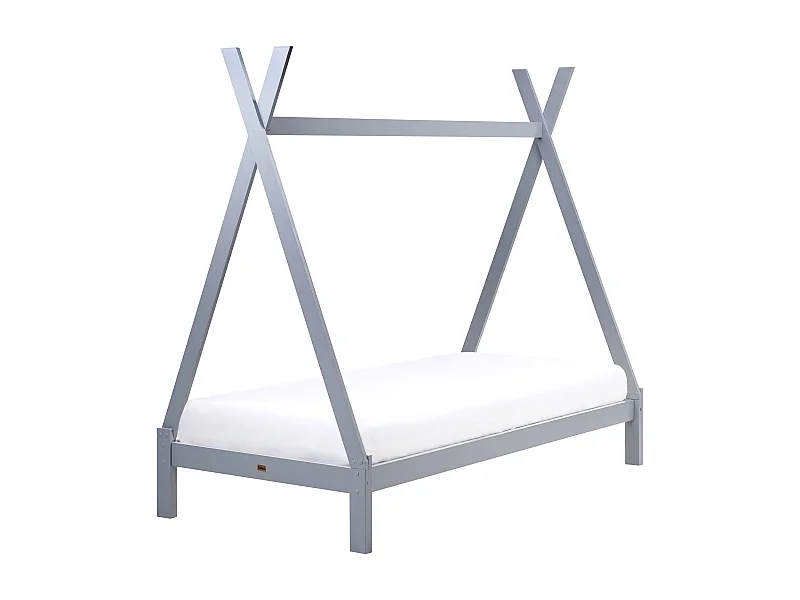 Bed hout grijs 90 x 200 cm DEVAY