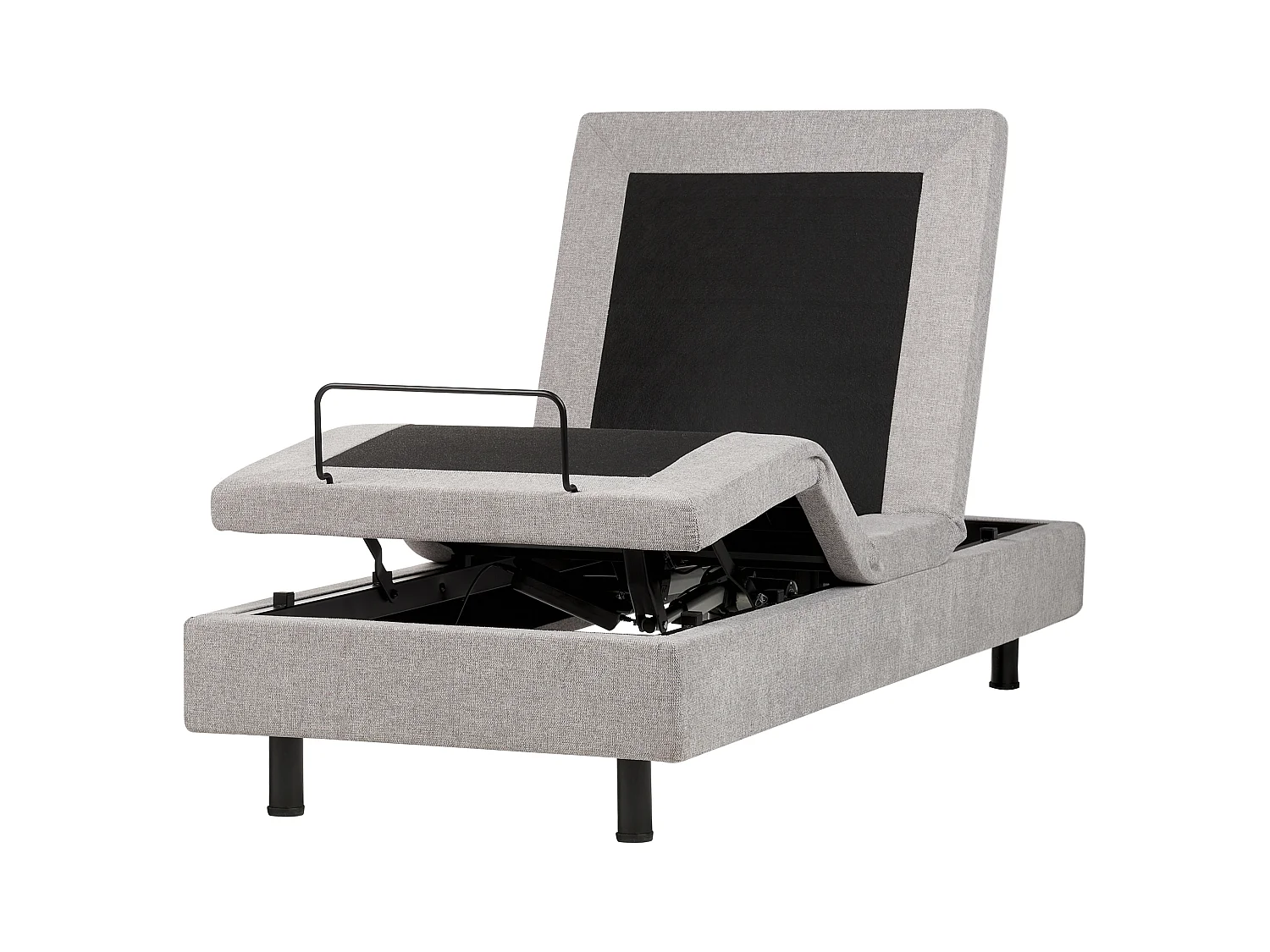 Lit réglable sans tête de lit Tissu DUKE II 80 x 200 cm Gris clair