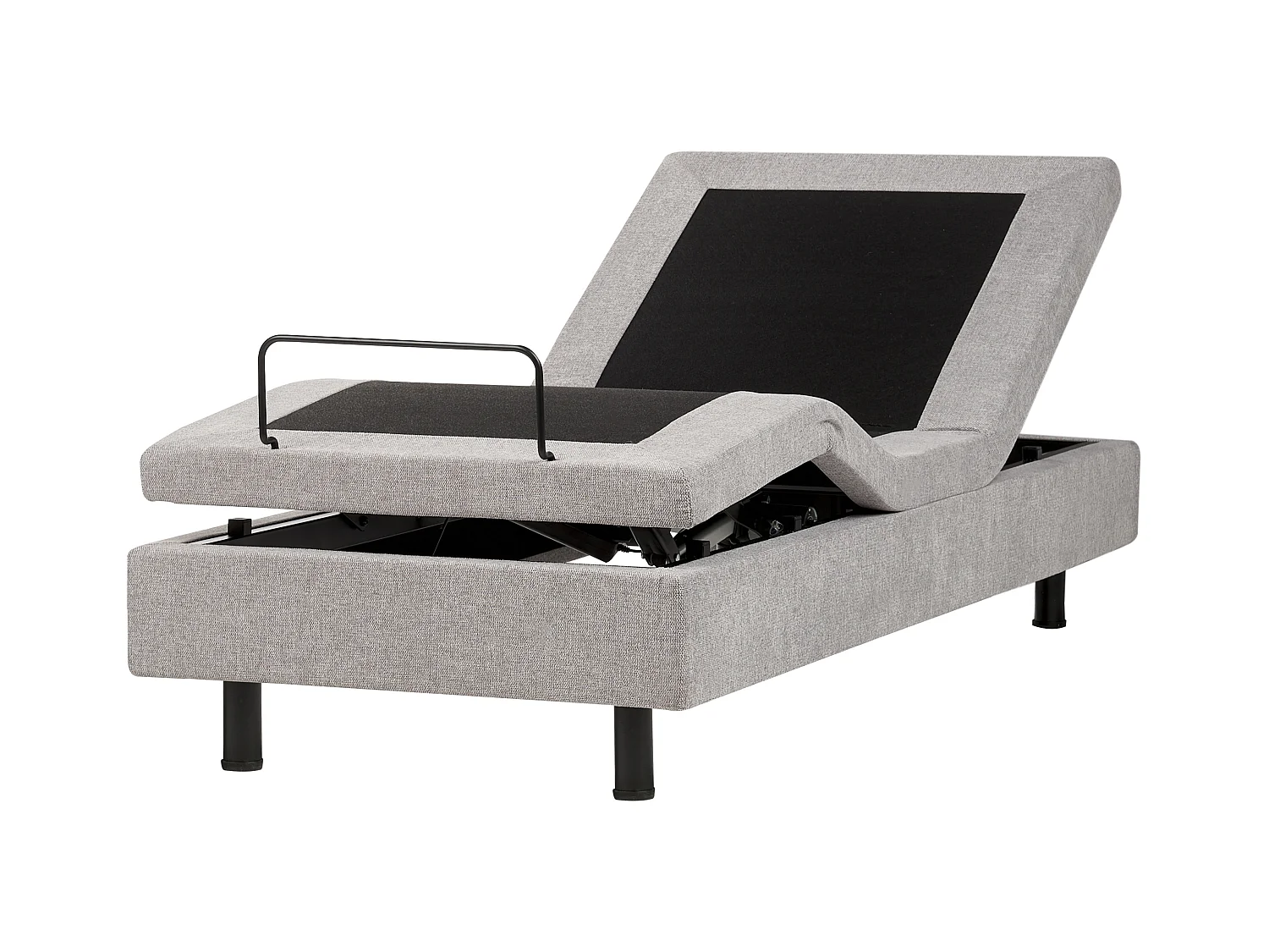 Verstelbaar bed zonder hoofdbord Stof DUKE II 80 x 200 cm Lichtgrijs
