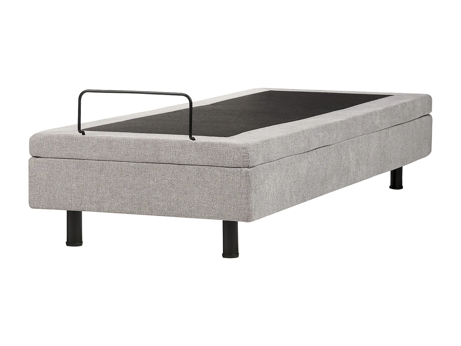 Lit réglable sans tête de lit Tissu CASTELLAN 80 x 200 cm Gris clair