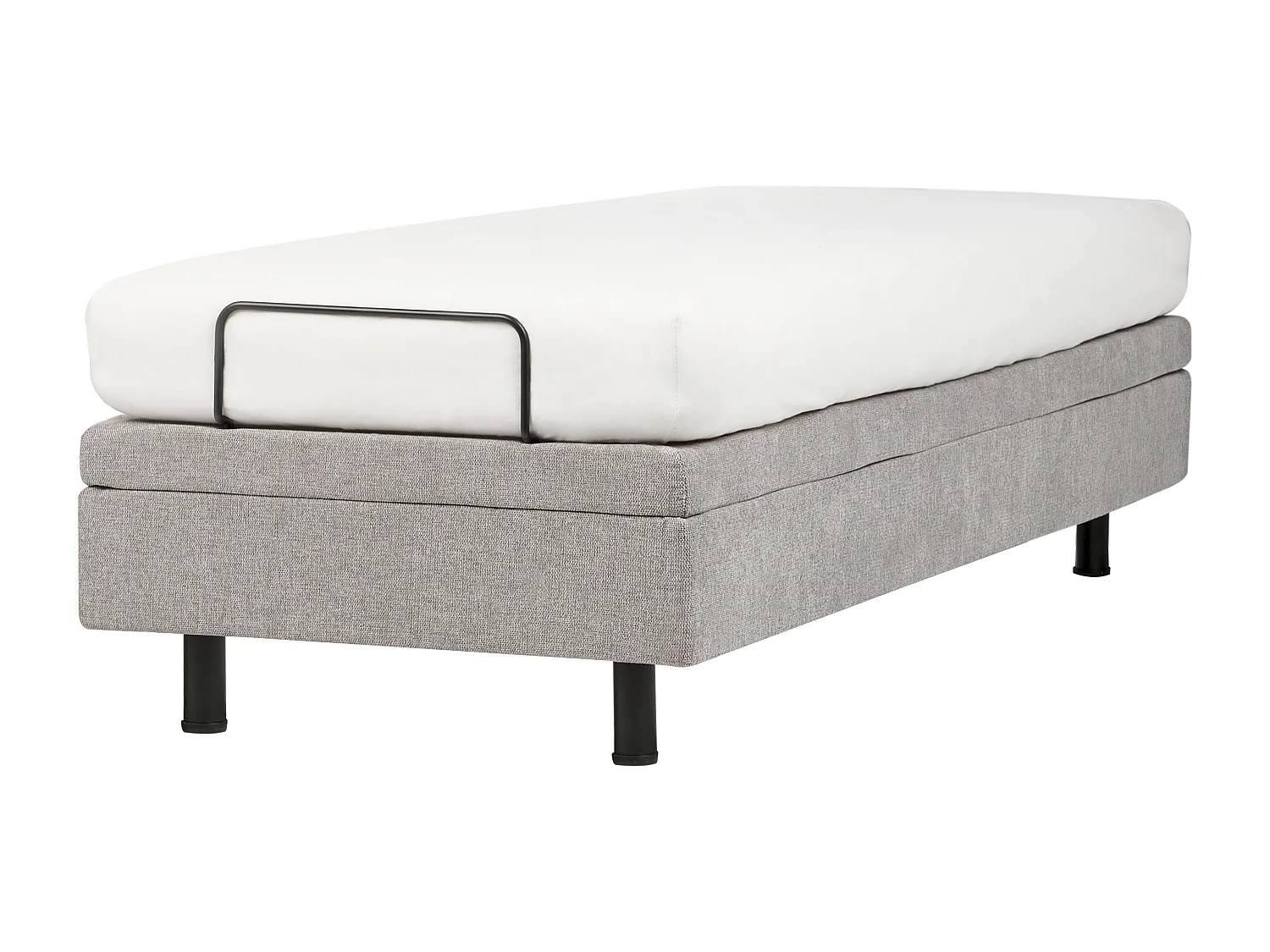 Lit réglable sans tête de lit Tissu CASTELLAN 80 x 200 cm Gris clair