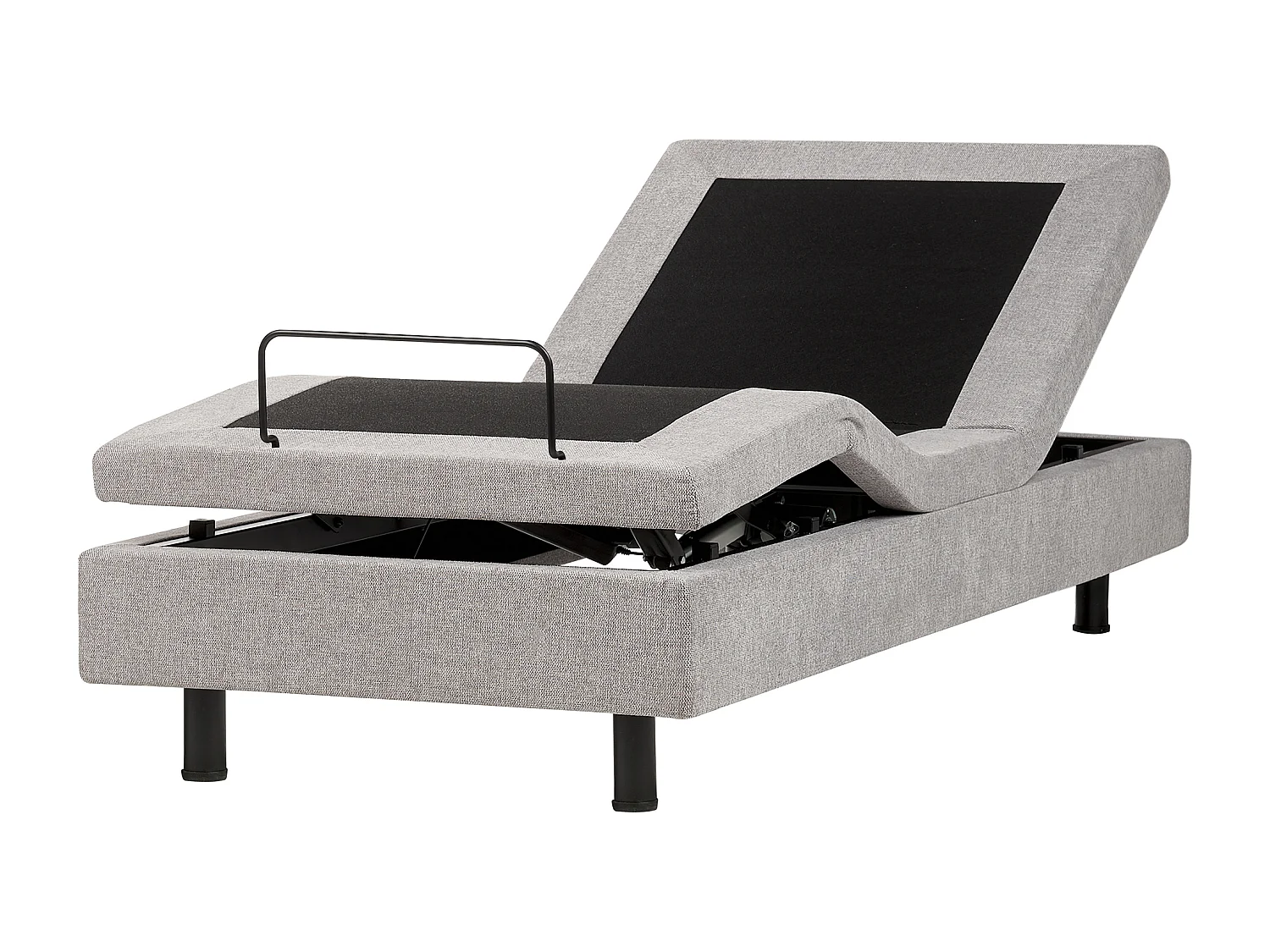 Lit réglable sans tête de lit Tissu DUKE 90 x 200 cm Gris clair
