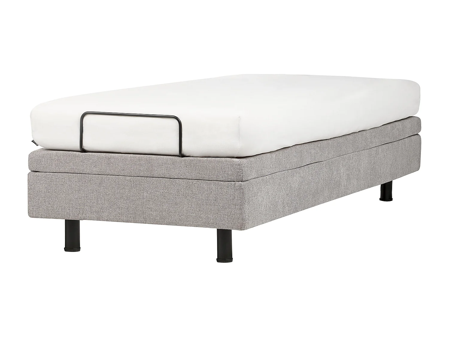 Lit réglable sans tête de lit Tissu DUKE 90 x 200 cm Gris clair