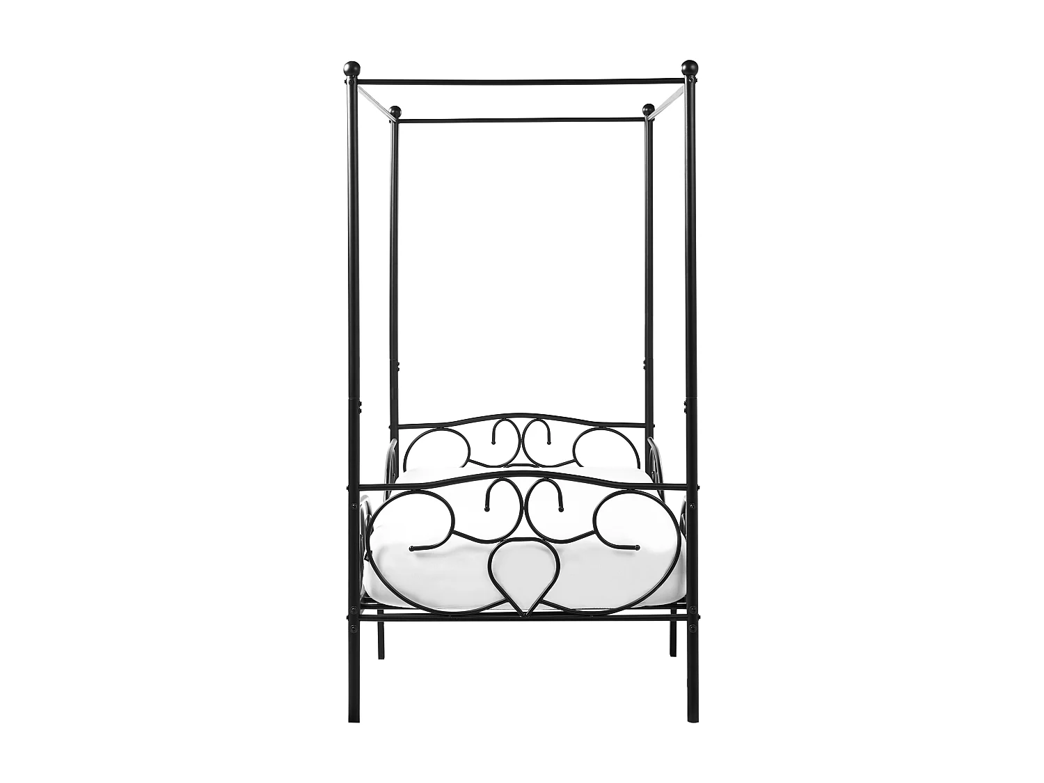 Lit à baldaquin Métal SORMERY 90 x 200 cm Noir
