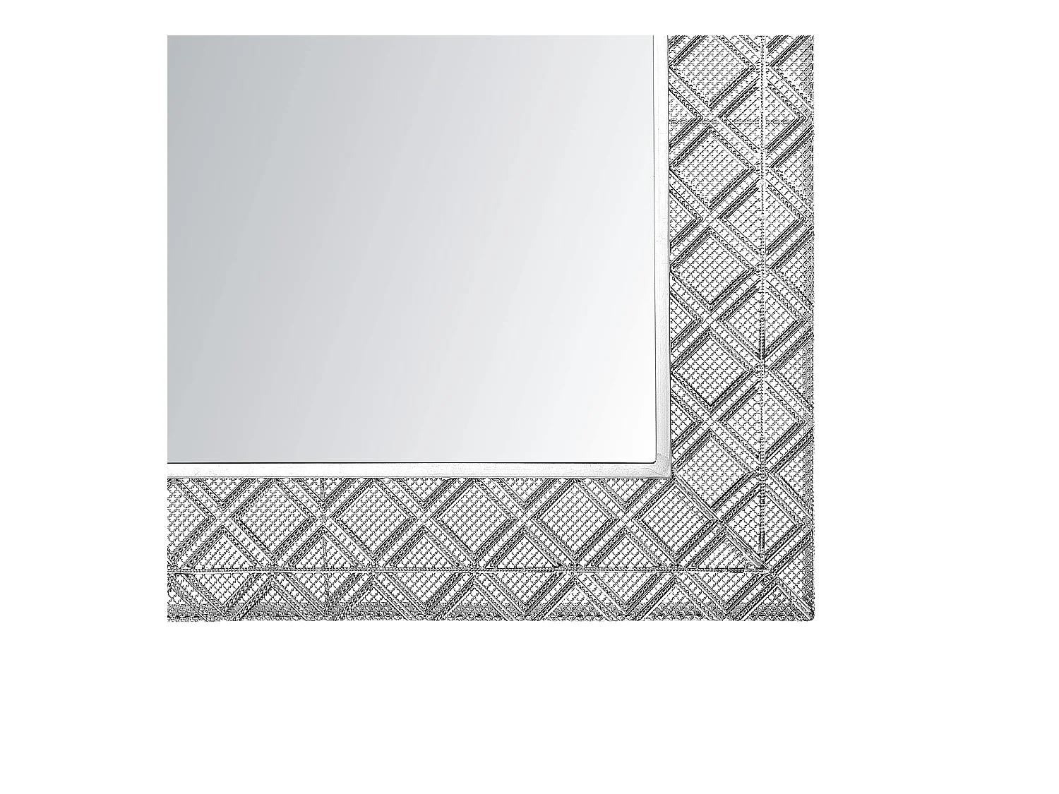Silberner Wandspiegel in quadratischer Form 80 x 80 cm Evettes