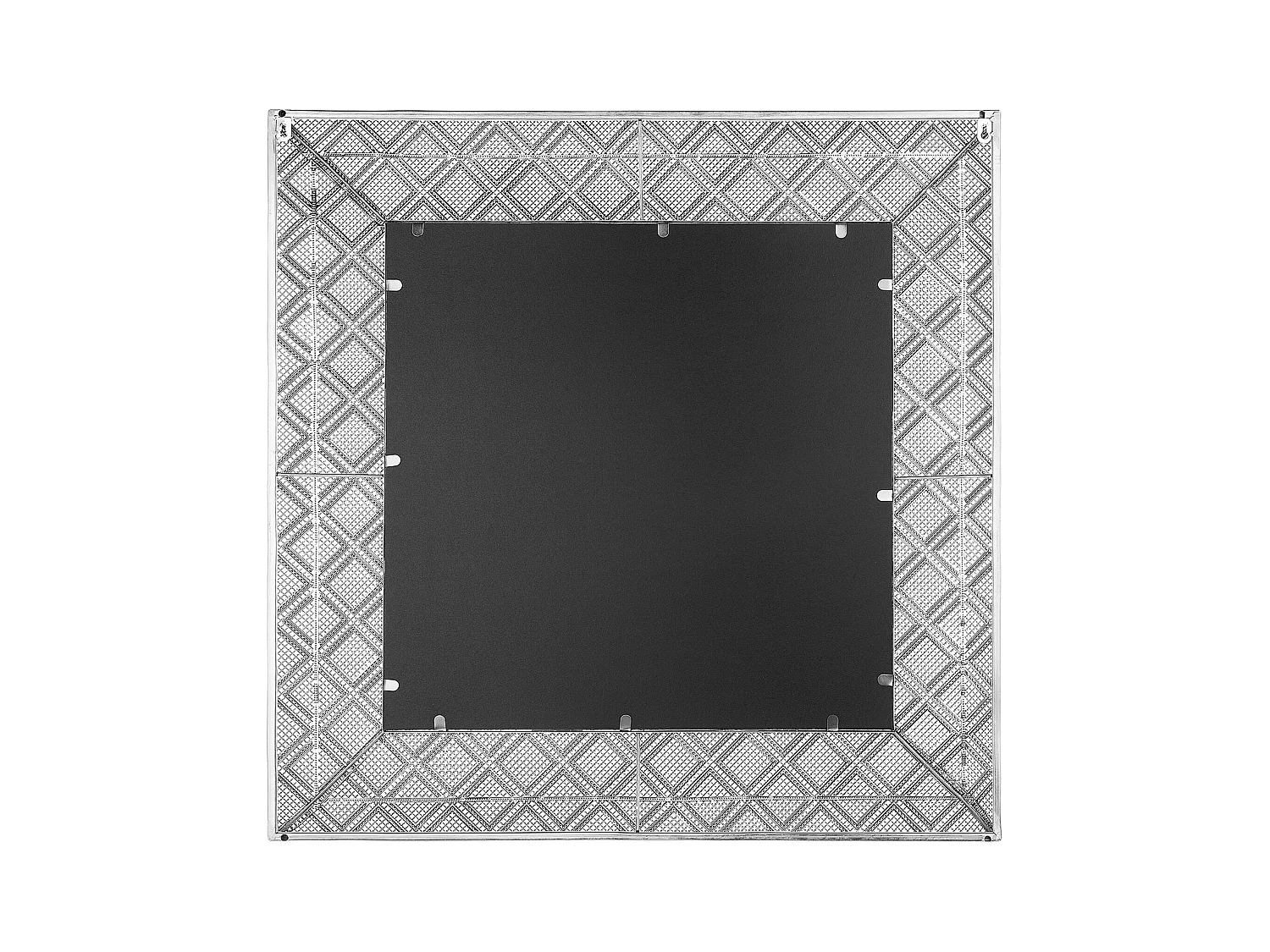 Silberner Wandspiegel in quadratischer Form 80 x 80 cm Evettes