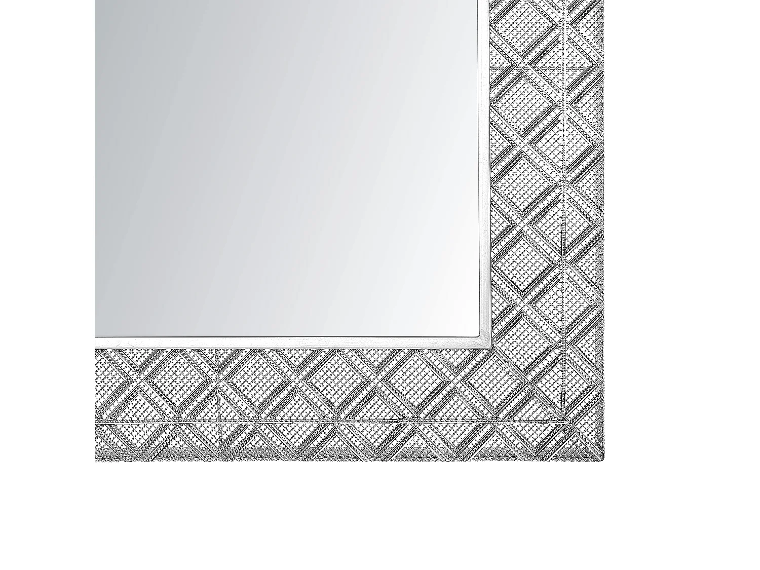 Silberner Wandspiegel in quadratischer Form 80 x 80 cm Evettes