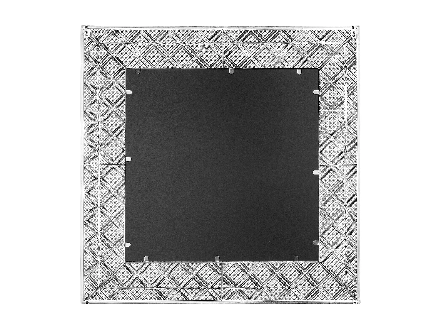 Silberner Wandspiegel in quadratischer Form 80 x 80 cm Evettes