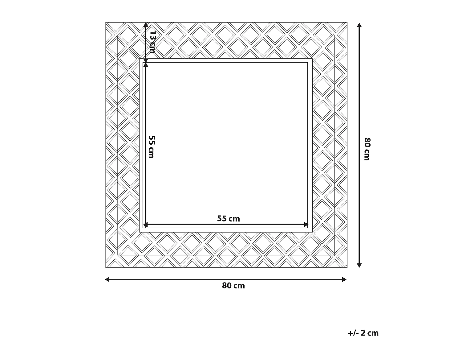 Miroir EVETTES 80 cm 80 cm Métal Argenté