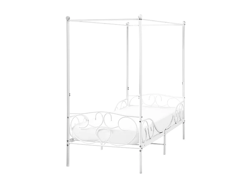 Himmelbett Metall SORMERY 90 x 200 cm Weiss