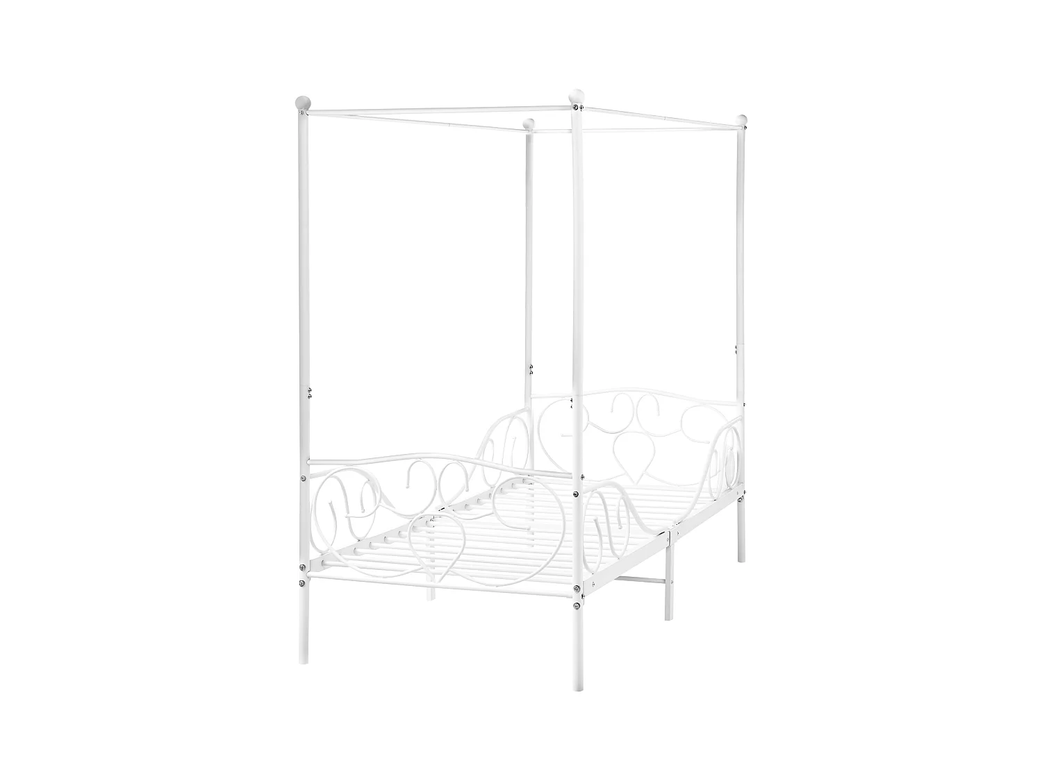 Himmelbett Metall SORMERY 90 x 200 cm Weiss