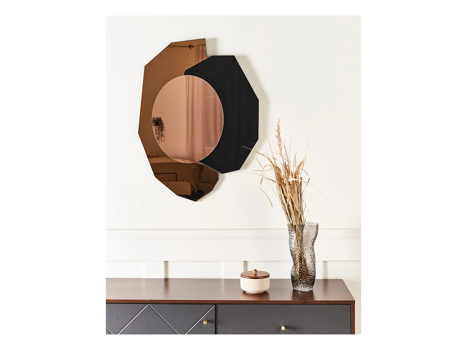 Wandspiegel TROYON 62 cm 80 cm Roségold