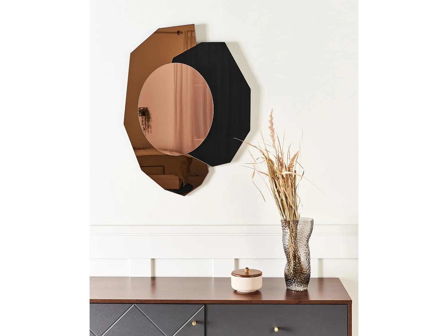 Miroir TROYON 62 cm 80 cm Rose doré