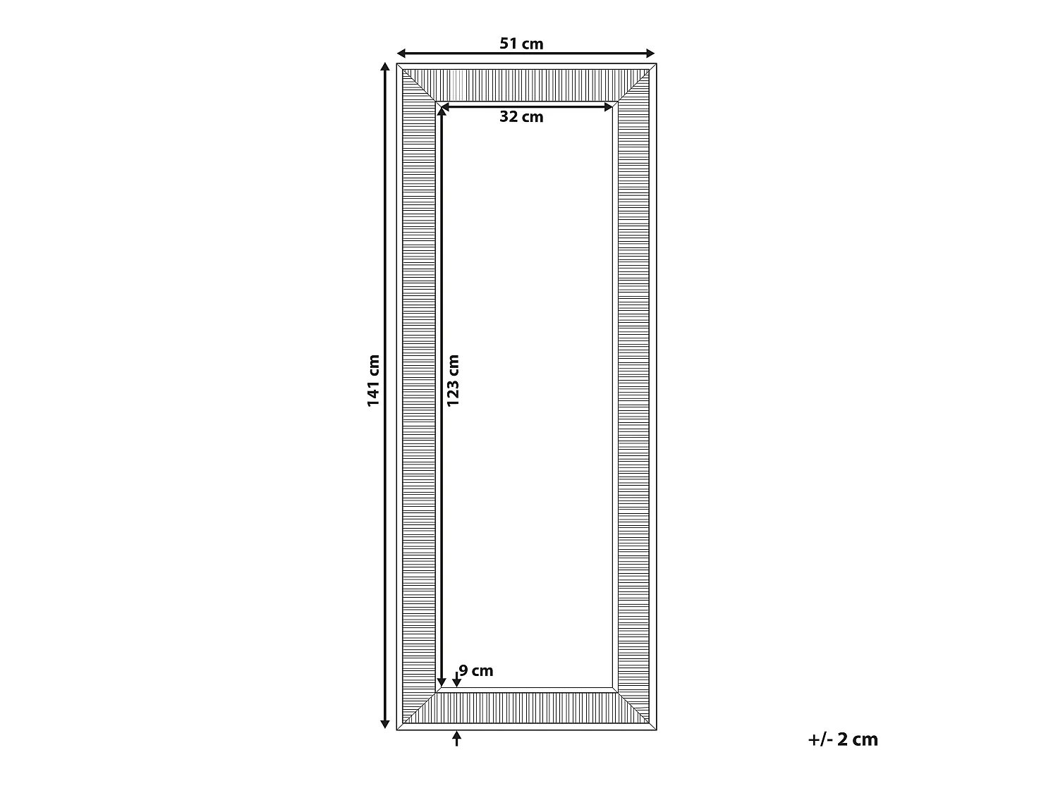 Miroir CASSIS 51 cm 141 cm Doré