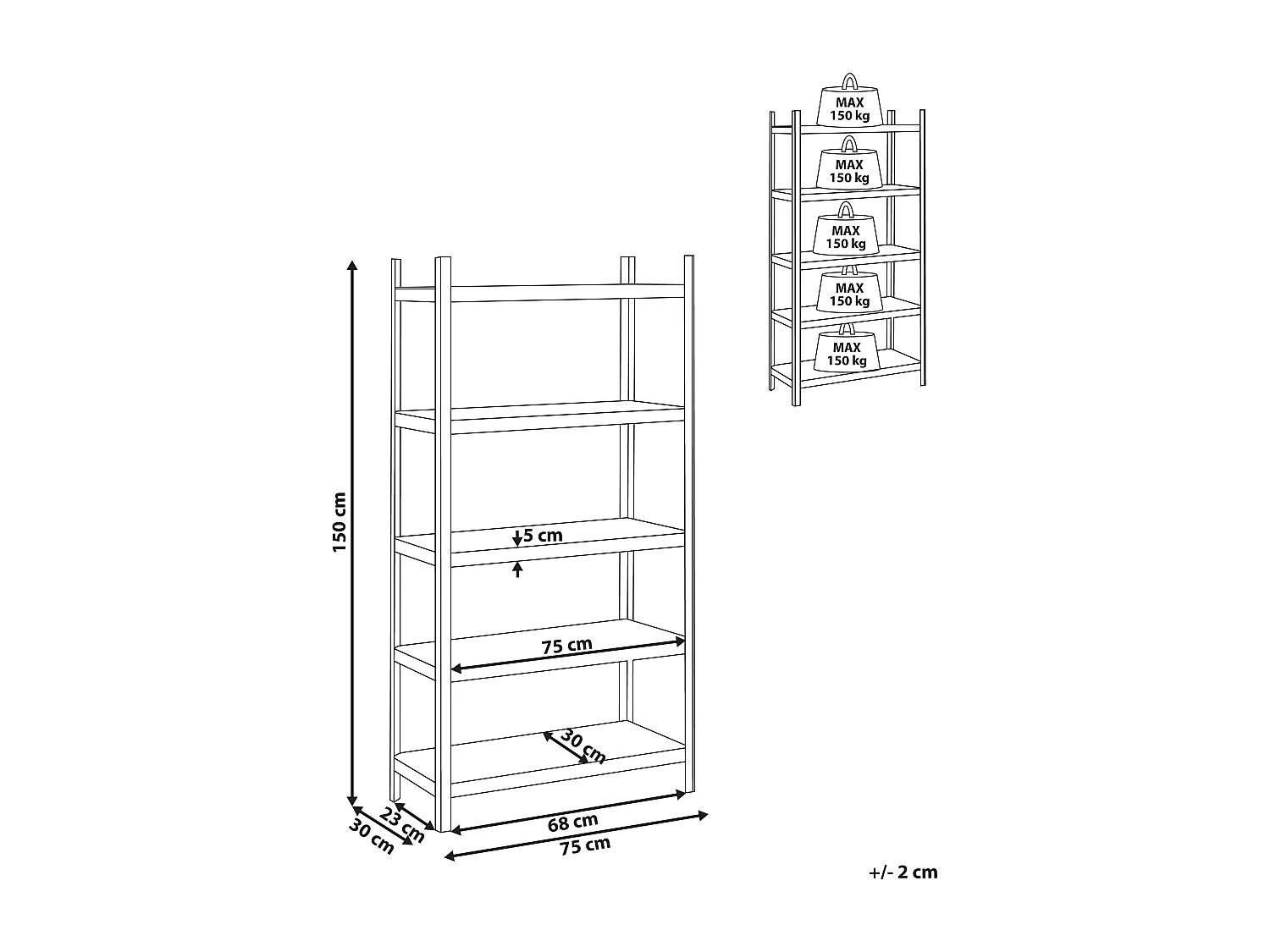 Regał magazynowy XITTA Metal 75 cm 30 cm Srebrny