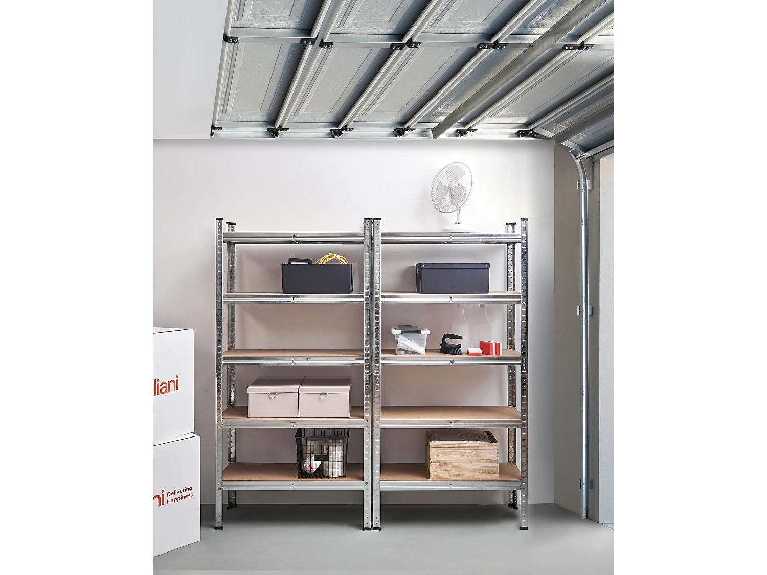 Garagenregal 2er Set XITTA Metall 75 cm 30 cm Silber