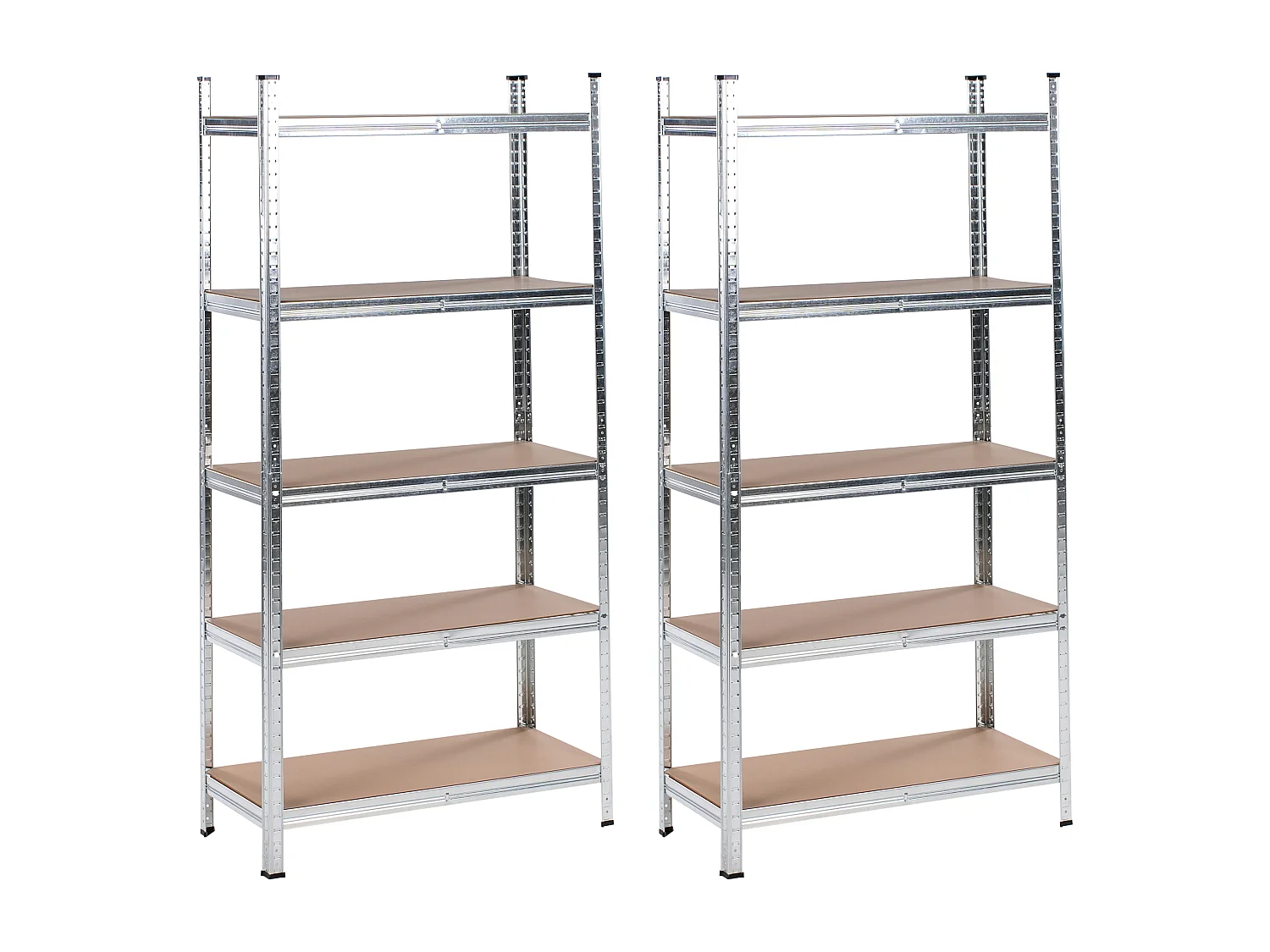 Garagenregal 2er Set XITTA Metall 75 cm 30 cm Silber